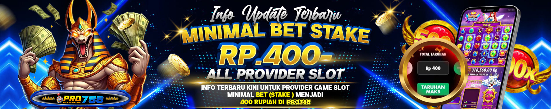 Pro788 Adalah Situs Resmi Slot Online Terpercaya, Dengan Minimal Bet 400 All Provider Slot